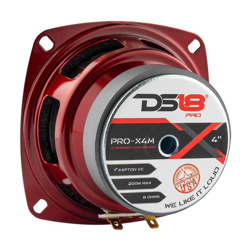 D518 PRO  
PRO-X4M 4" MIDRANGE LOUD SPEAKER  
KAPTON VC & ENGINEERED  
200W MAX  
8 OHMS  
DESIGNED IN USA  
WE LIKE IT LOUD