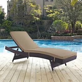 Convene Outdoor Patio Chaise by Modway - Espresso Mocha