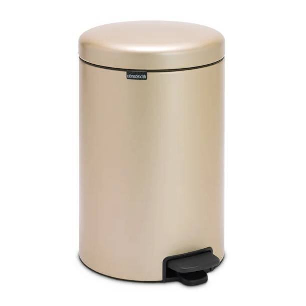 Angle. Hivvago - Stainless Steel 3-Gallon Kitchen Trash Can with Step-on Lid in Champagne Gold - Champagne Gold.