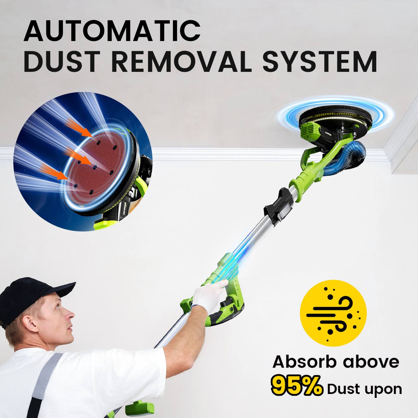 AUTOMATIC DUST REMOVAL SYSTEM

Absorb above 95% Dust upon