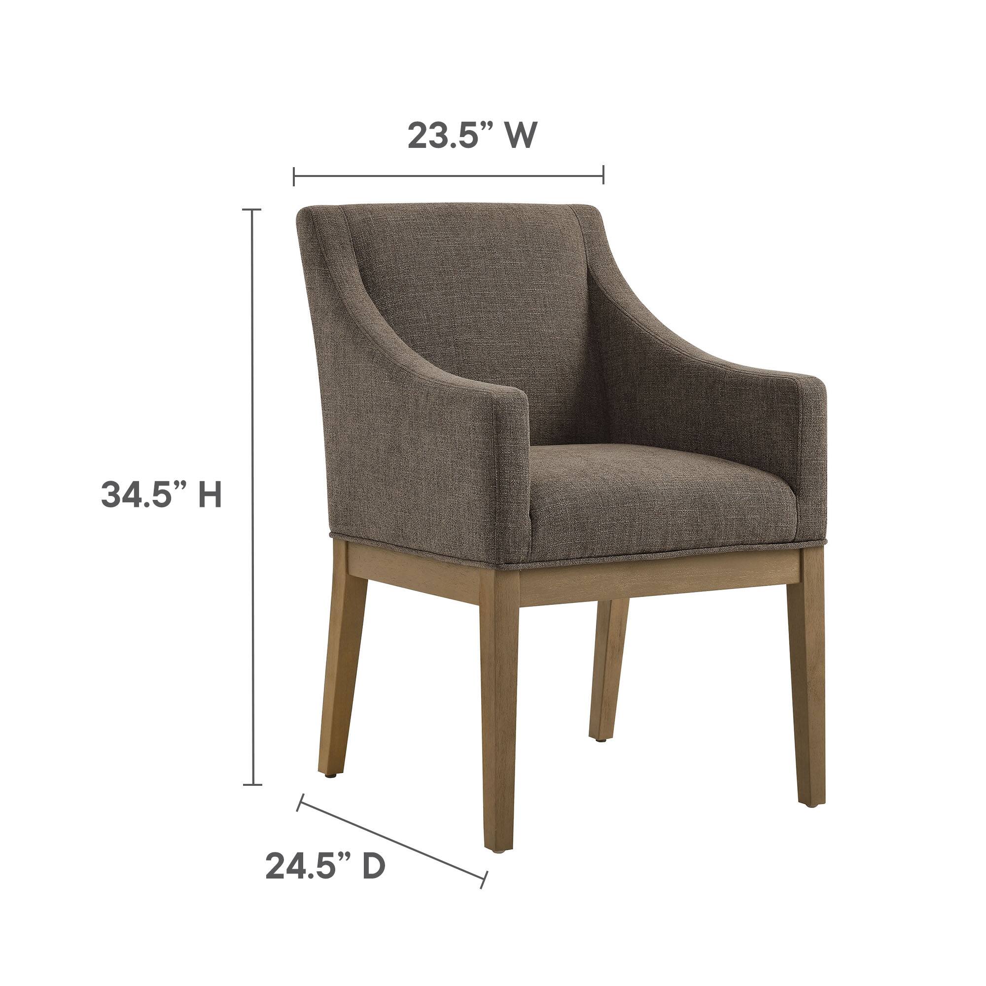 Alton Fabric Upholstered Dining Armchair by Modway - Mocha Natural - Thumbnail 4