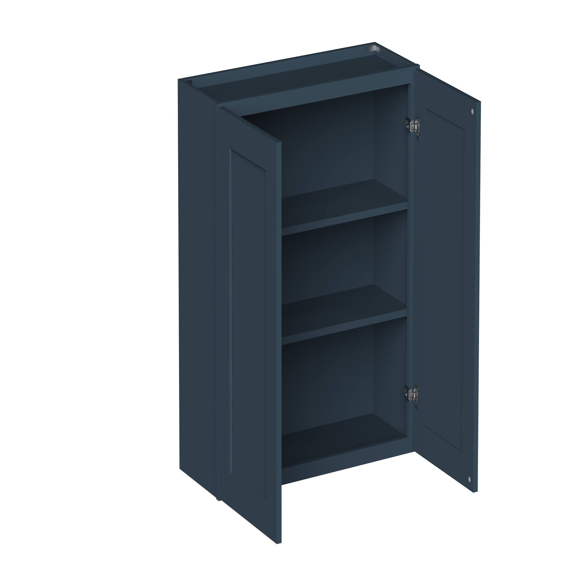 Boyel Living - 33-in W x 36-in H x 12-in D Shaker RTA Kitchen Wall Cabinet with Soft-Close - Charcoal Blue