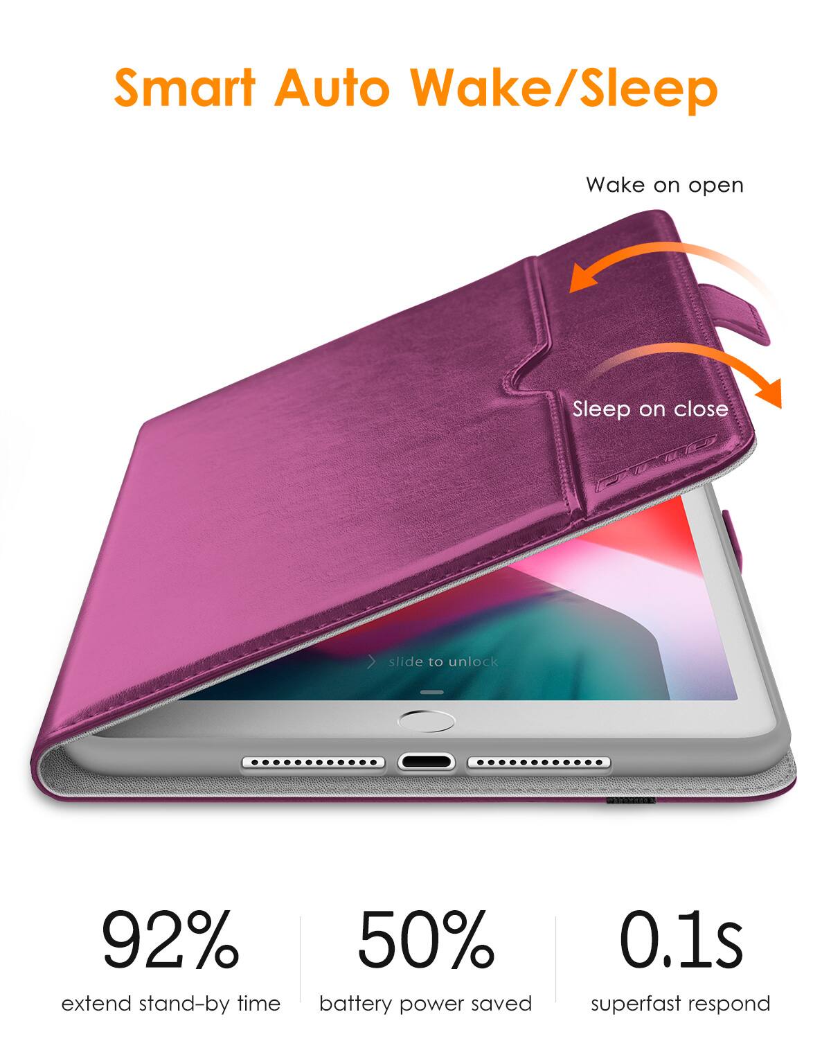 Smart Auto Wake/Sleep

- Wake on open
- Sleep on close

92% extend stand-by time

50% battery power saved

0.1s superfast respond