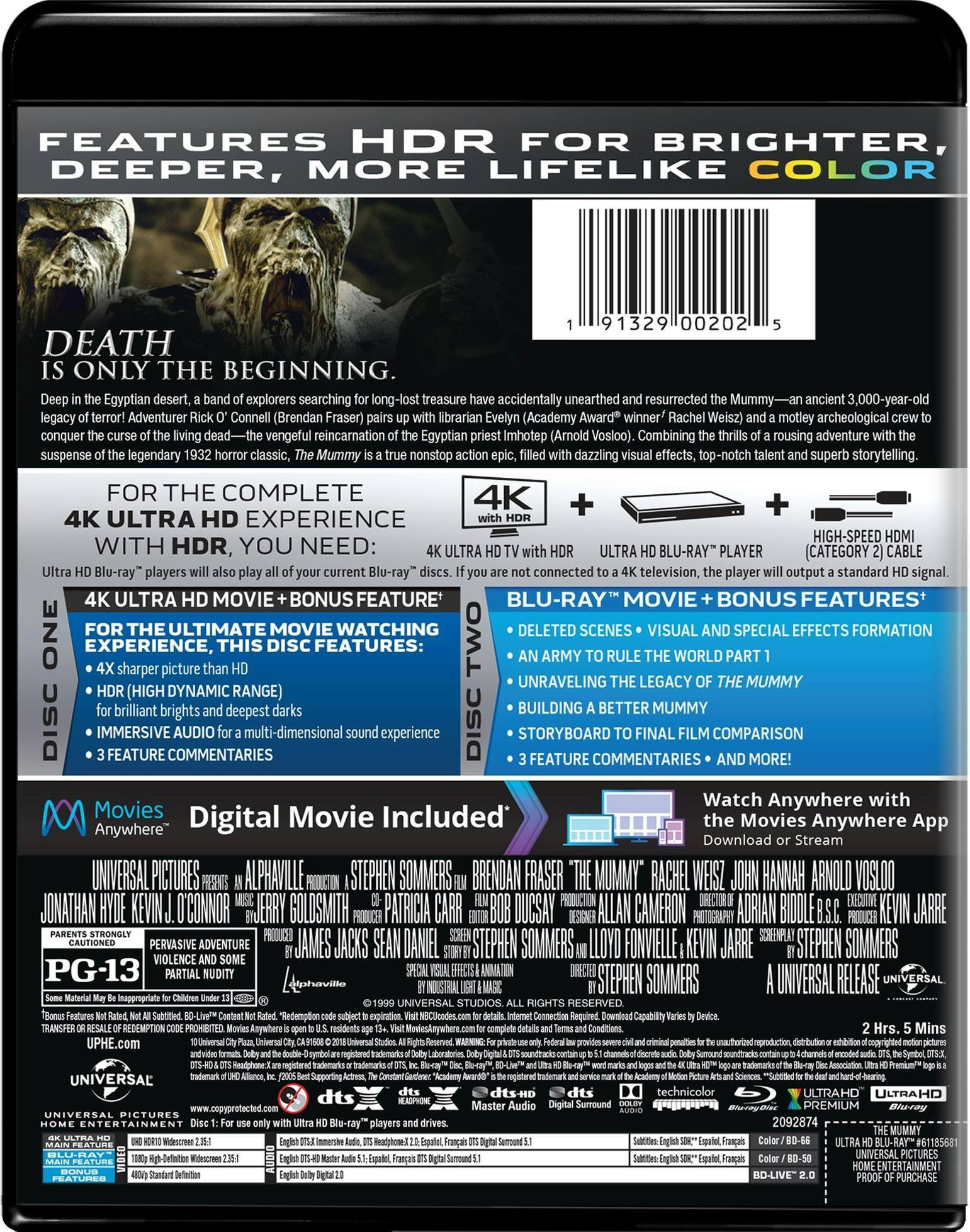 Angle. The Mummy (1999) (4K Ultra HD + Digital) [UHD].