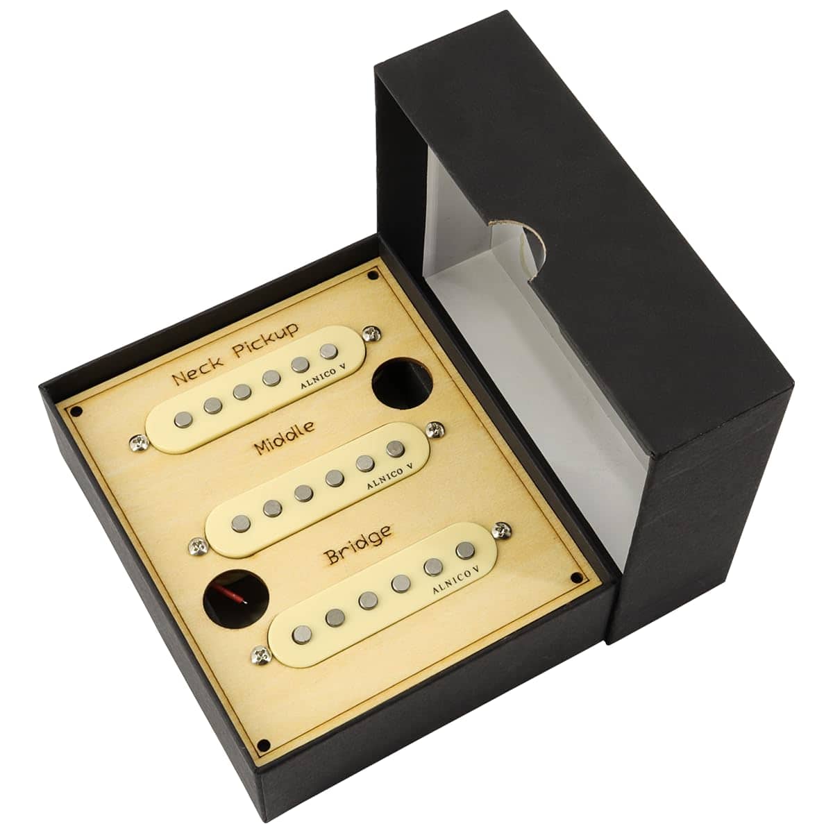 Dazzling Pops - Single Coil Electric Guitar Pickup Set Alnico 5 Strat Sss Neck/middle/bridge For Style Without Cover - Cream