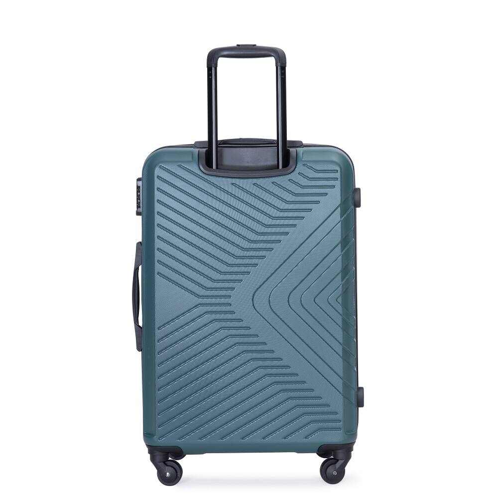 Left. Ropilly - Ropilly 3 Piece Luggage Set ABS Hard Shell Suitcase Set with Spinner Wheels Lightweight Travel Luggage Dark Green - Dark Green.