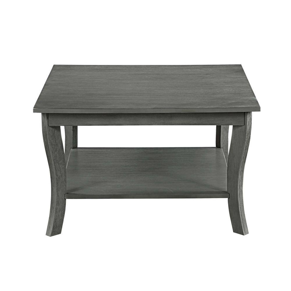 Back. Convenience Concepts - American Heritage Square Coffee Table, Wirebrush Dark Gray - Wirebrush Dark Gray.