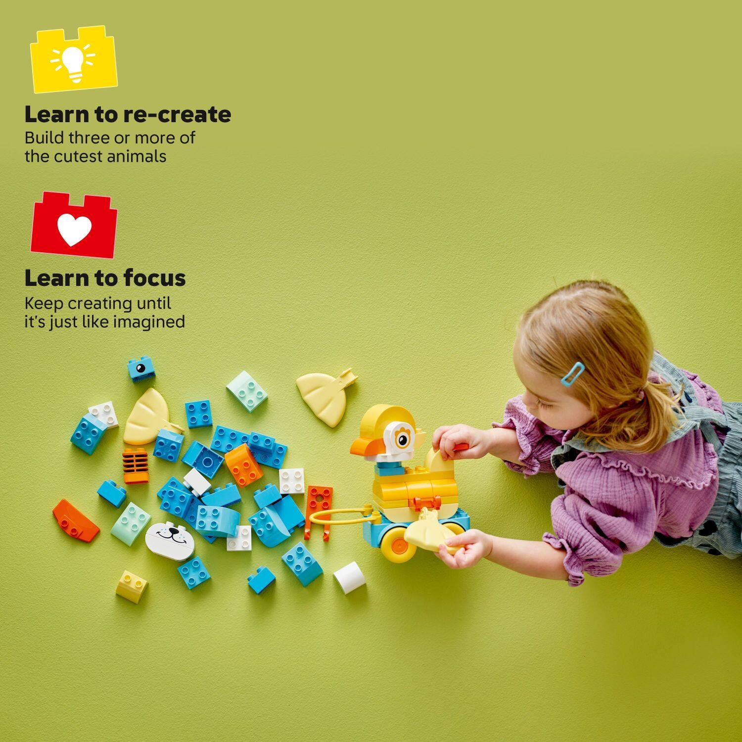 Learn to re-create
Build three or more of the cutest animals

Learn to focus
Keep creating until it's just like imagined