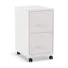 Front. Staples - 2-Drawer Mobile Vertical File Cabinet, Letter Size, Lockable, 26.3"H x 14.3"W x 18.9"D - White.