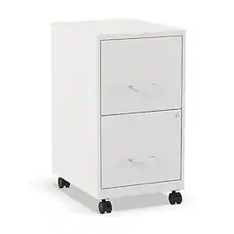 Staples - 2-Drawer Mobile Vertical File Cabinet, Letter Size, Lockable, 26.3"H x 14.3"W x 18.9"D, (ST52155-CC) - White