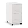Staples - 2-Drawer Mobile Vertical File Cabinet, Letter Size, Lockable, 26.3"H x 14.3"W x 18.9"D - White