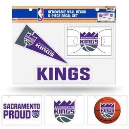 Rico Industries - Sacramento Kings NBA Set of 6 Removable Wall Decal Stickers - Multi