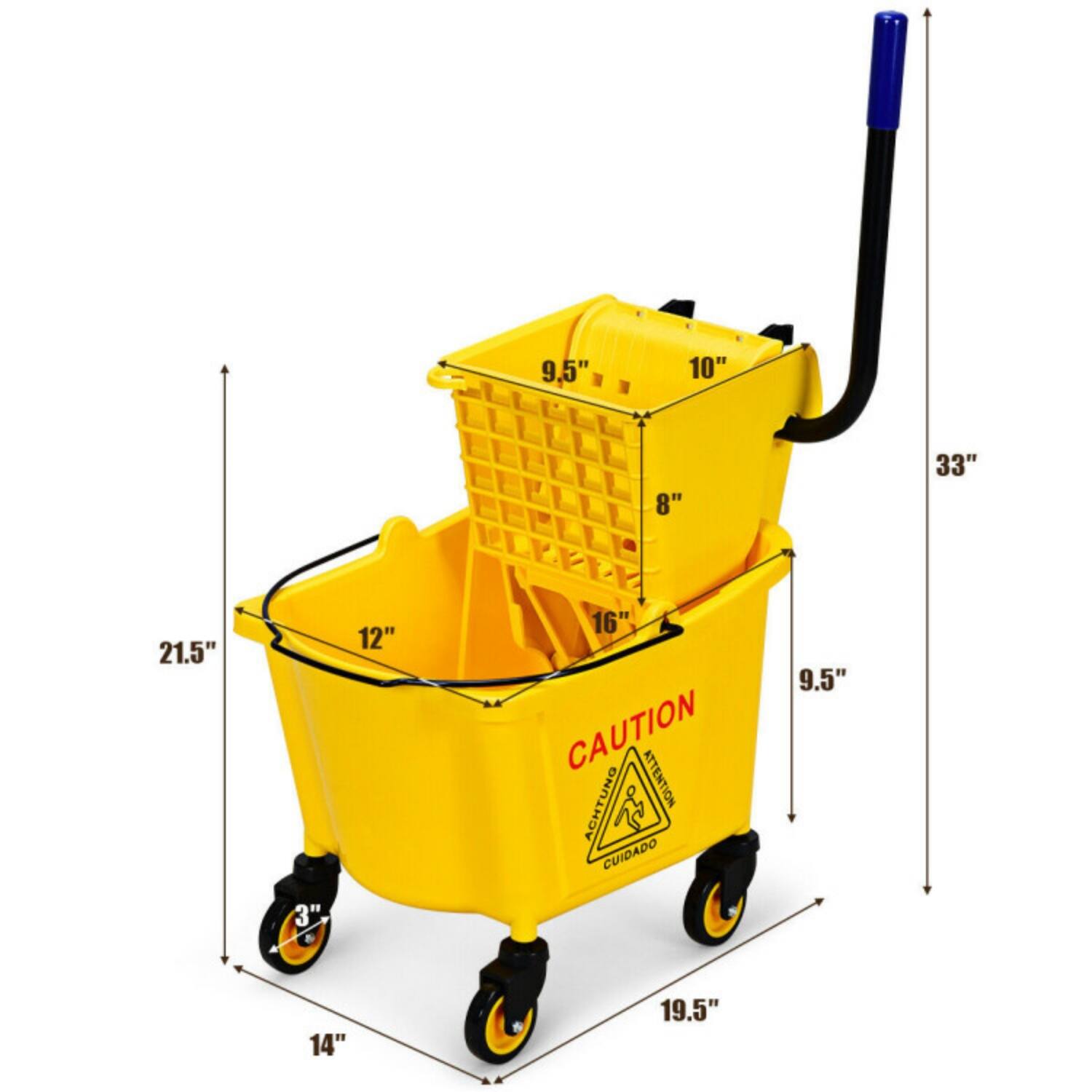 9.5" 10" 8" 33" 21.5" 12" 16" CAUTION CHTUNG ATTENTION CUIDADO 9.5" 3" 14" 19.5"