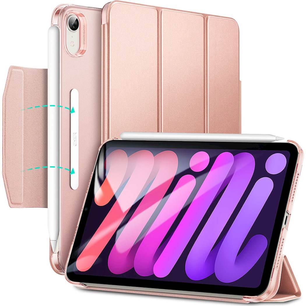 Alt View 13. SaharaCase - ESR Folio Case for Apple iPad mini (A17 Pro) and Apple iPad mini (6th Generation 2021) - Rose Gold.