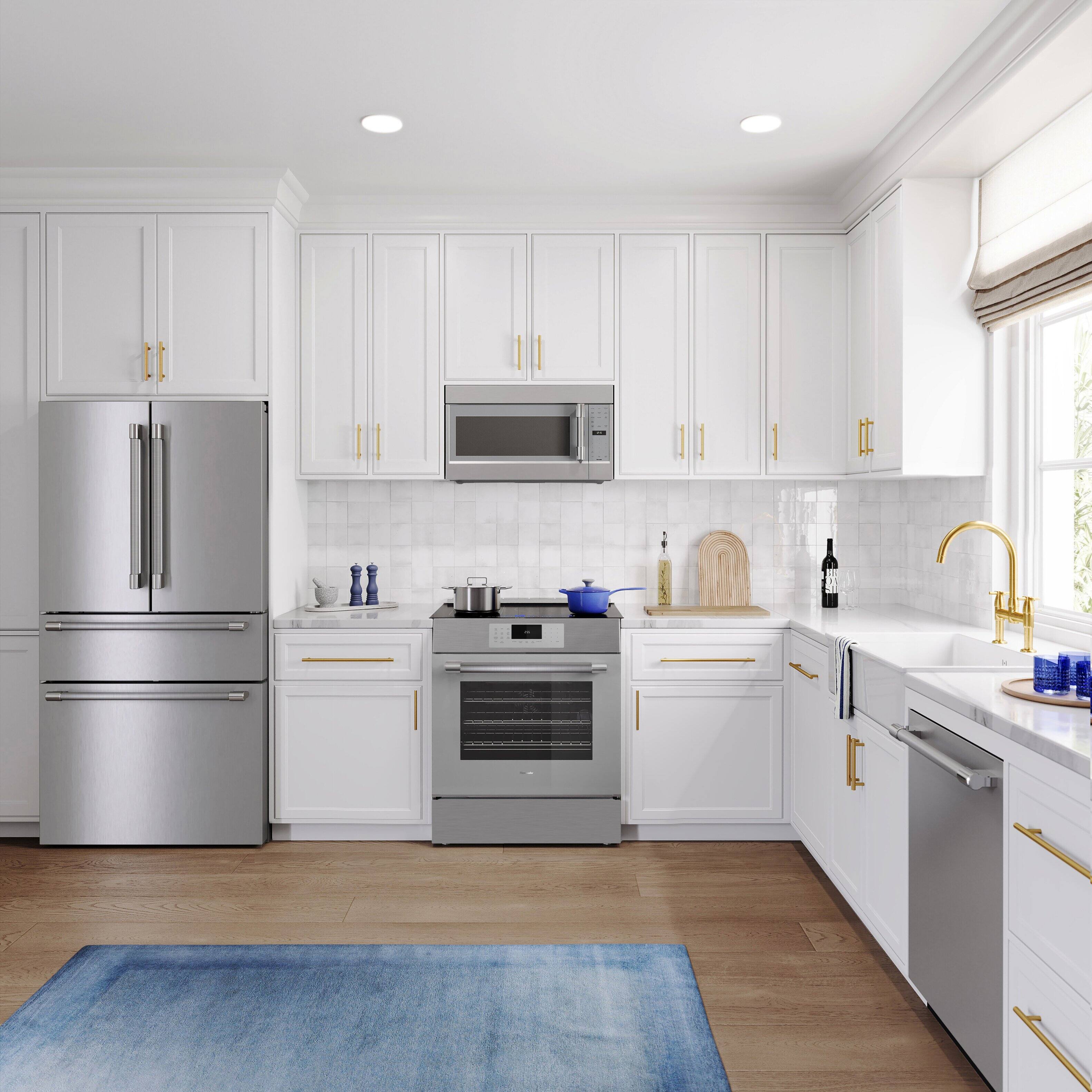 Alt View 6. Thermador - Thermador 30-Inch Masterpiece Induction Slide-In Range - Stainless Steel.