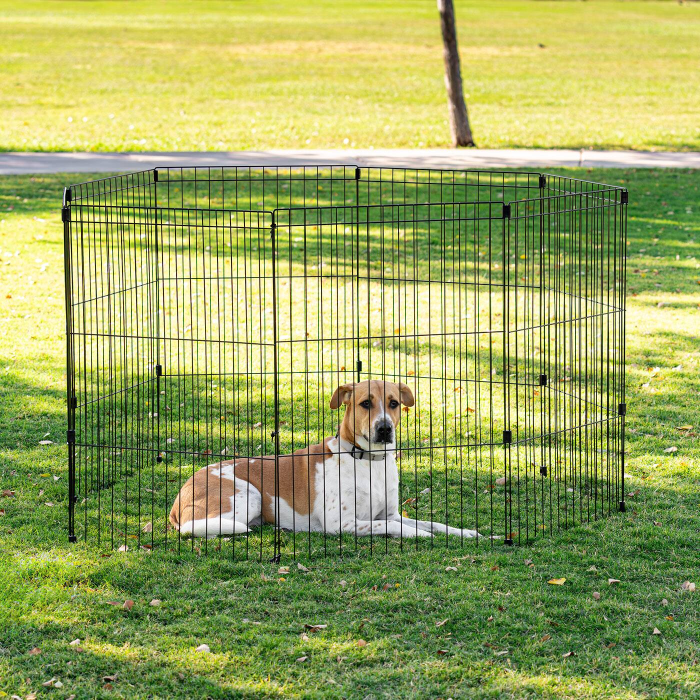 IRIS USA Exercise 8 Panel Wire Metal Pet Playpen for Dog - Best Buy