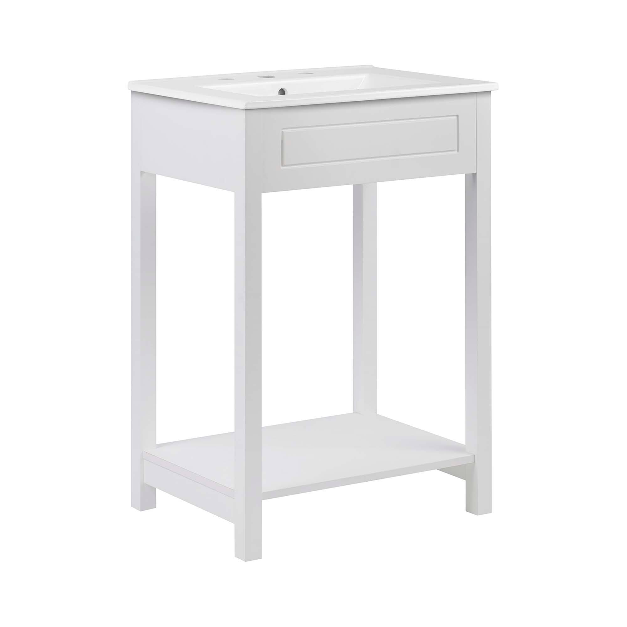 Angle. Modway - Altura Bathroom Vanity Basin Included by Modway - White White.