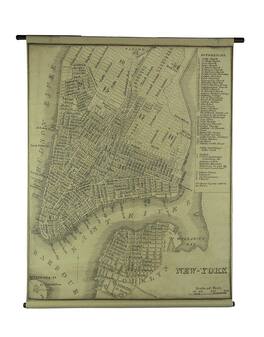 VIP Home and Garden - Vintage New York Map Canvas Print Wall Hanging - Beige