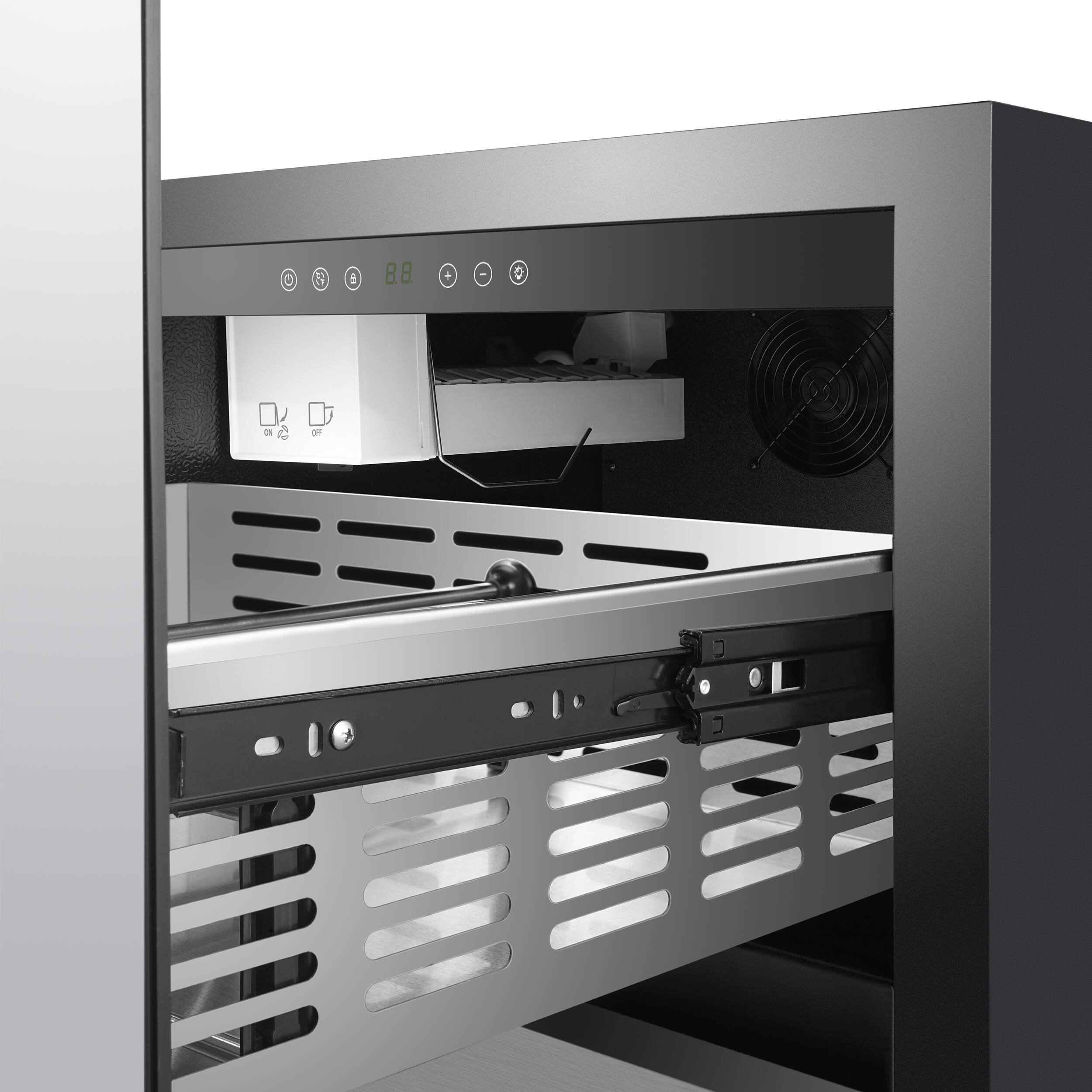 Alt View 7. Forno Appliances - Cosenza 24" Built-In Indoor/Outdoor Drawer Freezer with Ice Maker - Stainless steel.