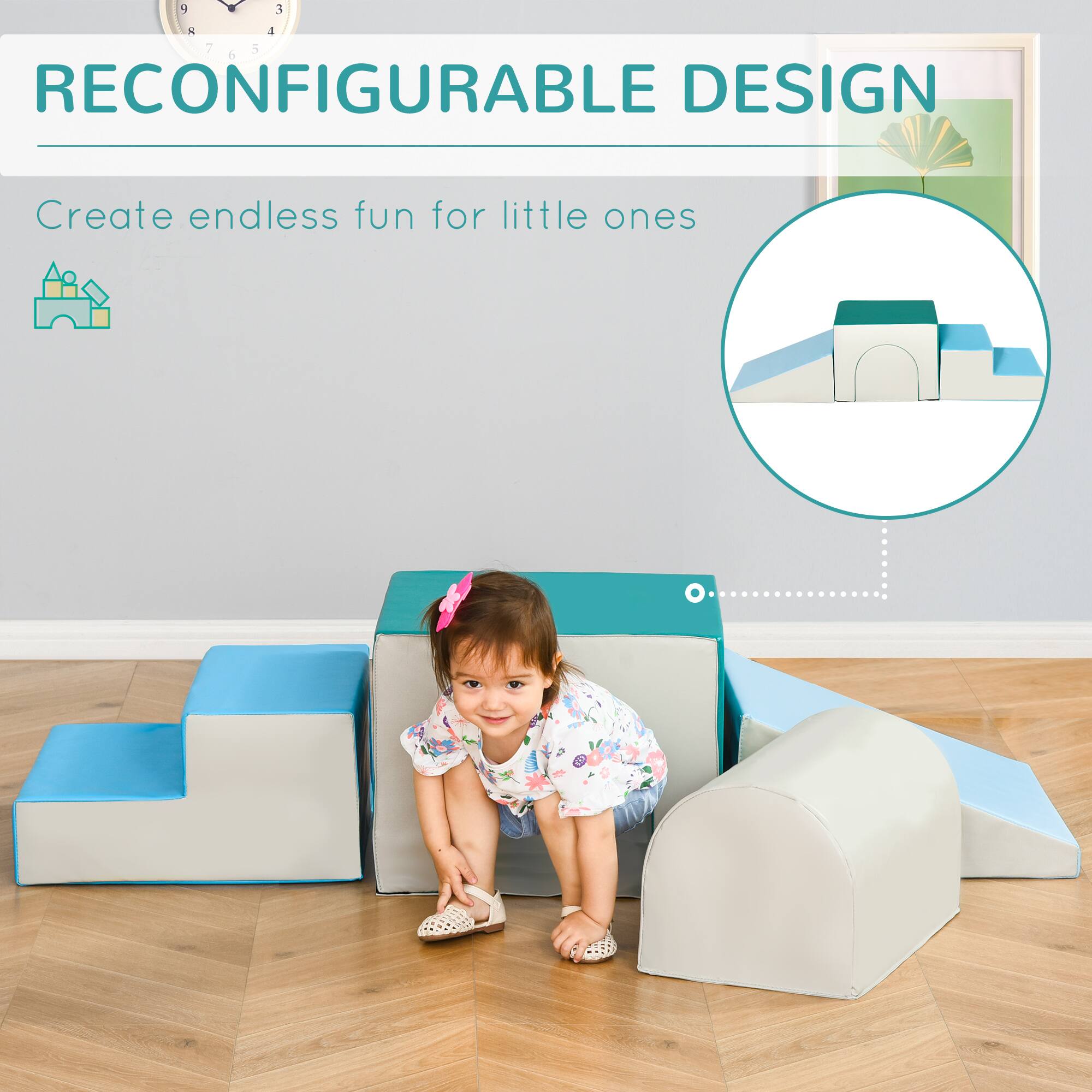 RECONFIGURABLE DESIGN  
Create endless fun for little ones