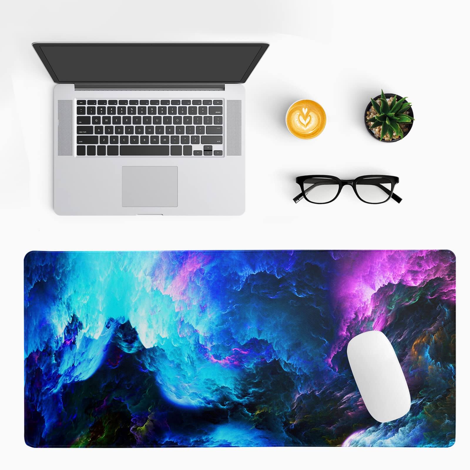 Back. Reds Spade - Dazzling Galaxy Gaming Mouse Pad 31 5x11 Nebula Universe Space Mousepad Non slip Rubber Base Stitched Edges M - Fish Art.