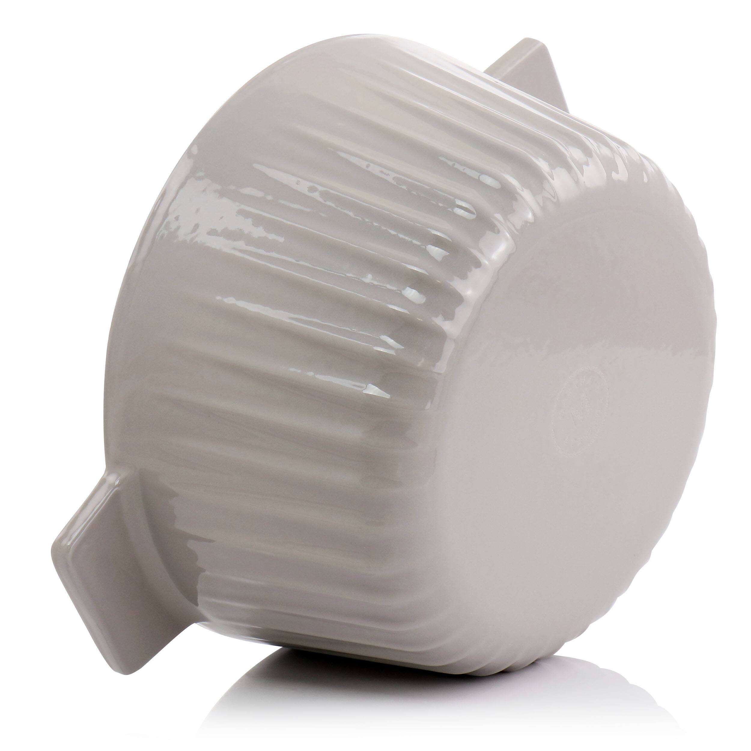 Alt View 5. Martha Stewart - Martha Stewart Eastholm Enameled Cast Iron 3 Quart  Embossed Stripe Dutch Oven with Lid in Warm Grey - Warm Grey.