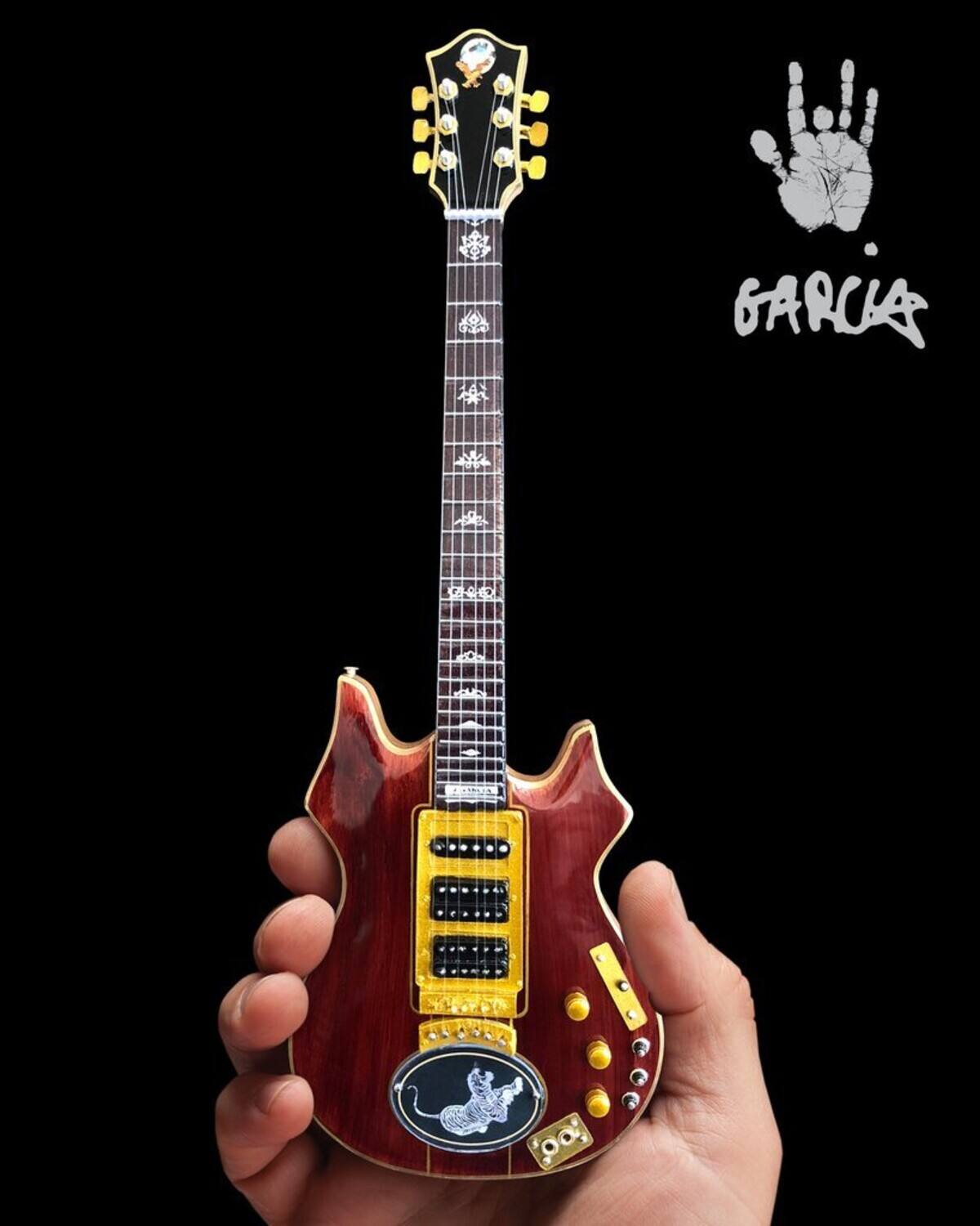 Alt View 1. Axe Heaven - Axe Heaven -Jerry Garcia - Jerry Garcia Grateful Dead Tiger Tribute Mini Guitar Replica Collectible  - Collectibles - Multicolor.