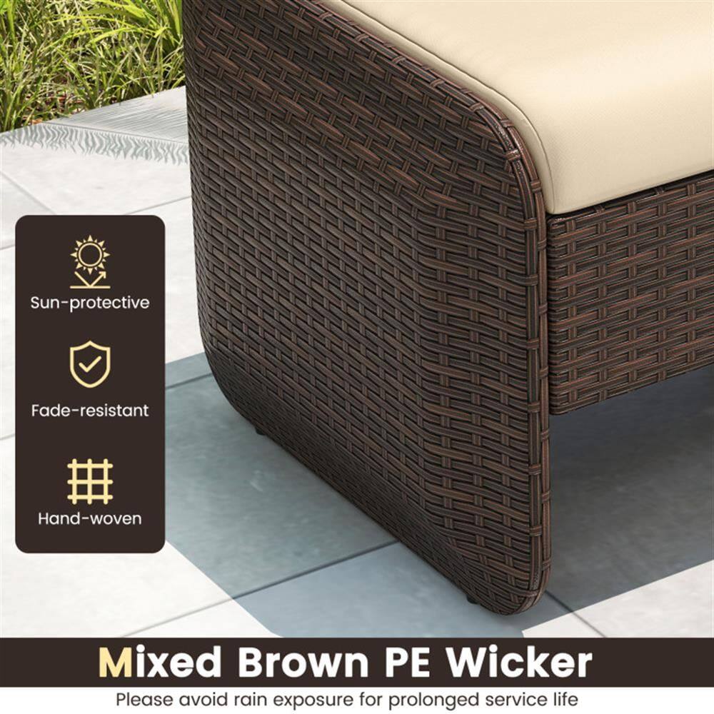 Sun-protective  
Fade-resistant  
Hand-woven  

Mixed Brown PE Wicker  

Please avoid rain exposure for prolonged service life