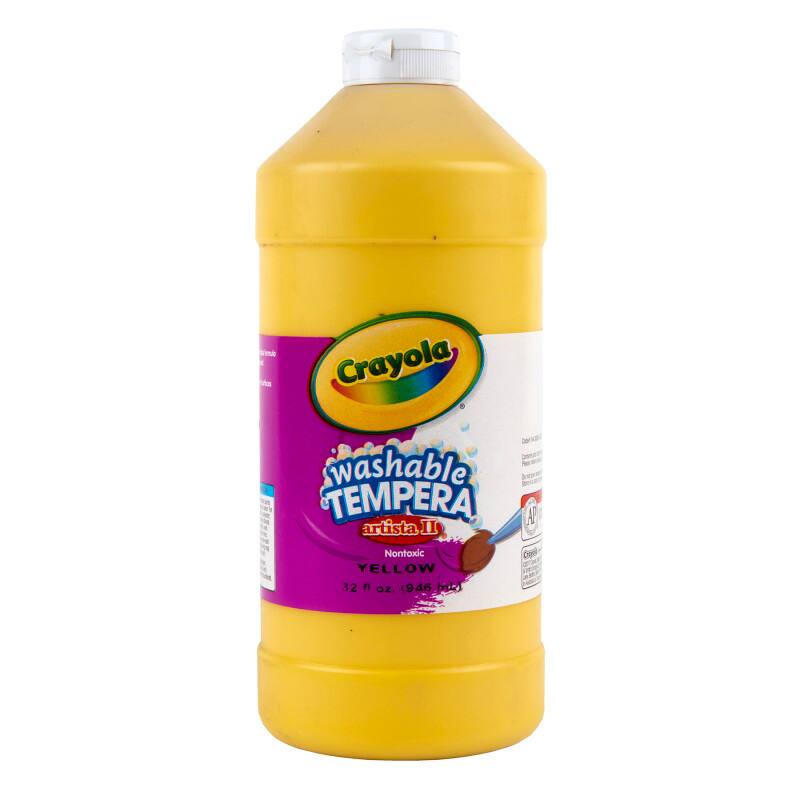Crayola Washable Tempera Artista II Nontoxic Yellow 32 fl oz. (946 ml)