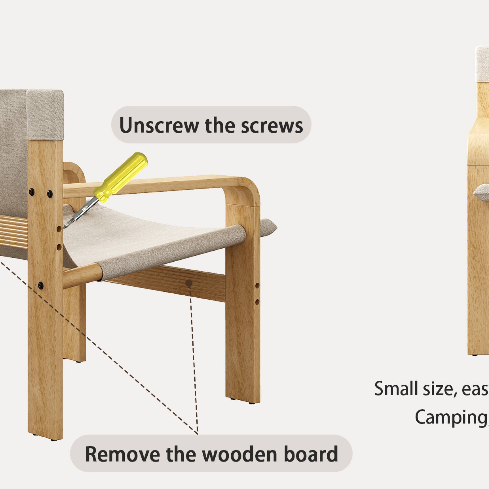 Unscrew the screws  
Remove the wooden board  
Small size, easy Camping
