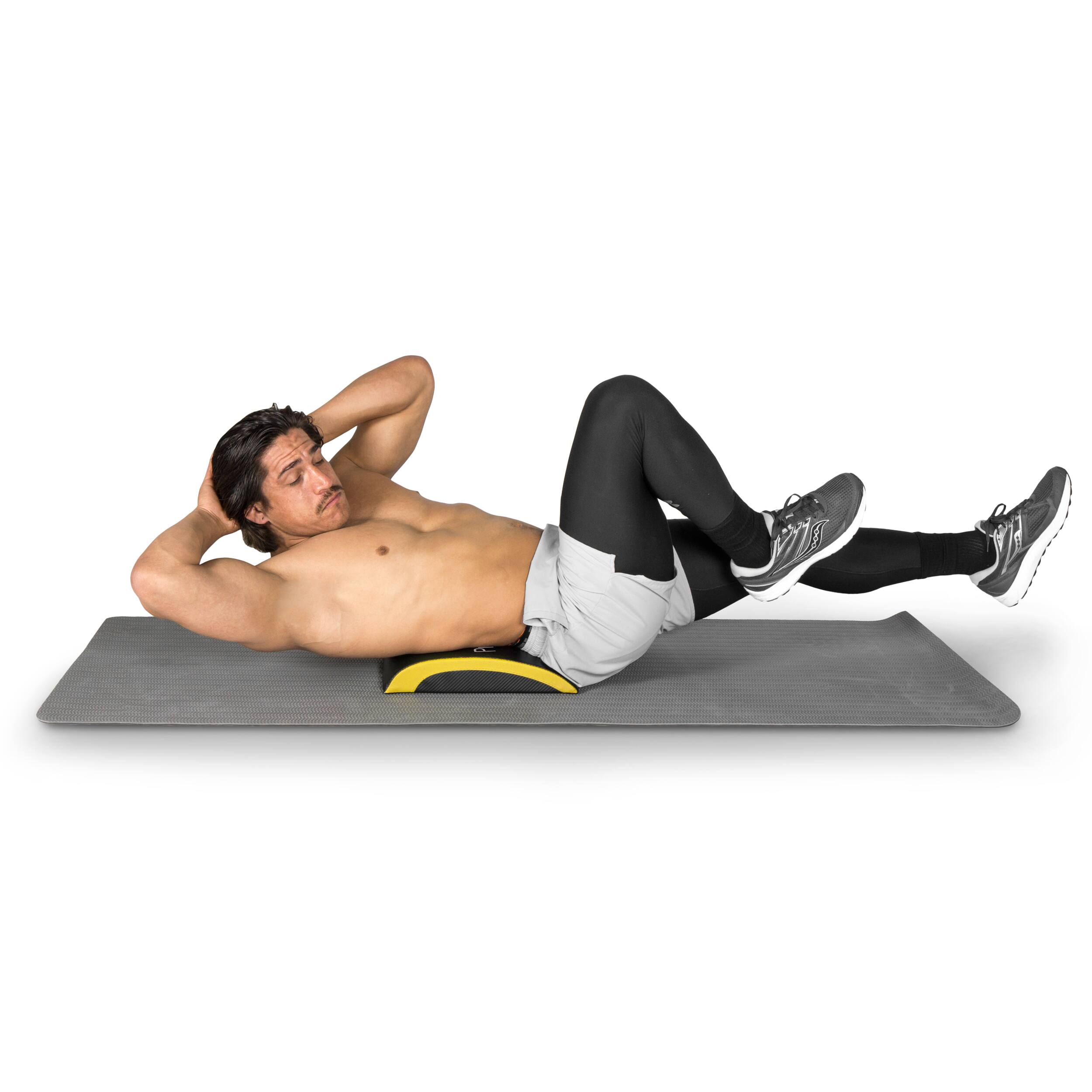 Back. ProsourceFit - ProsourceFit Abdominal Mat - Black/Yellow.