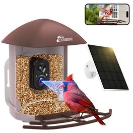 CoolFly - x Richbird - Smart Bird Feeder with 2.5K HD Camera, AI Species ID, and Solar Panel - Brown
