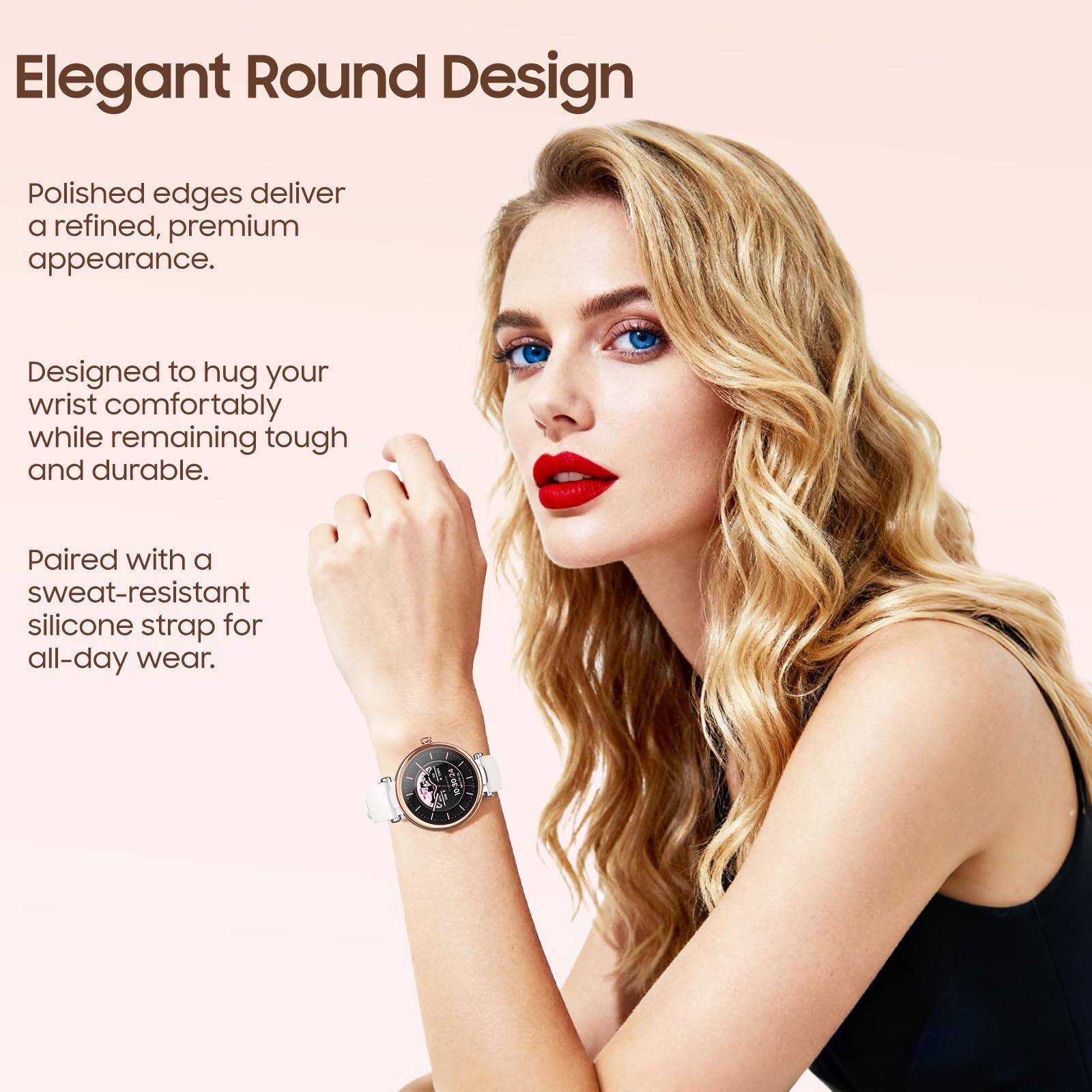 Elegant Round Design

Polished edges deliver a refined, premium appearance.

Designed to hug your wrist comfortably while remaining tough and durable.

Paired with a sweat-resistant silicone strap for all-day wear.