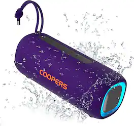 Stamp n Camp - Portable Bluetooth Speaker, Wireless Speaker with Clear Loud Stereo Sound, IPX5 Waterproof Speakers RGB Lights, BT5.3 - Purple