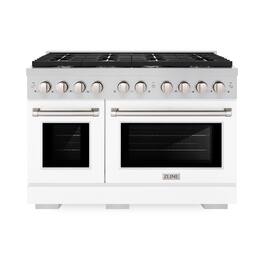 ZLINE - 48" Paramount Double Oven Dual Fuel Range with 8 Burner Cooktop (SDR-WM-48) - Black Matte