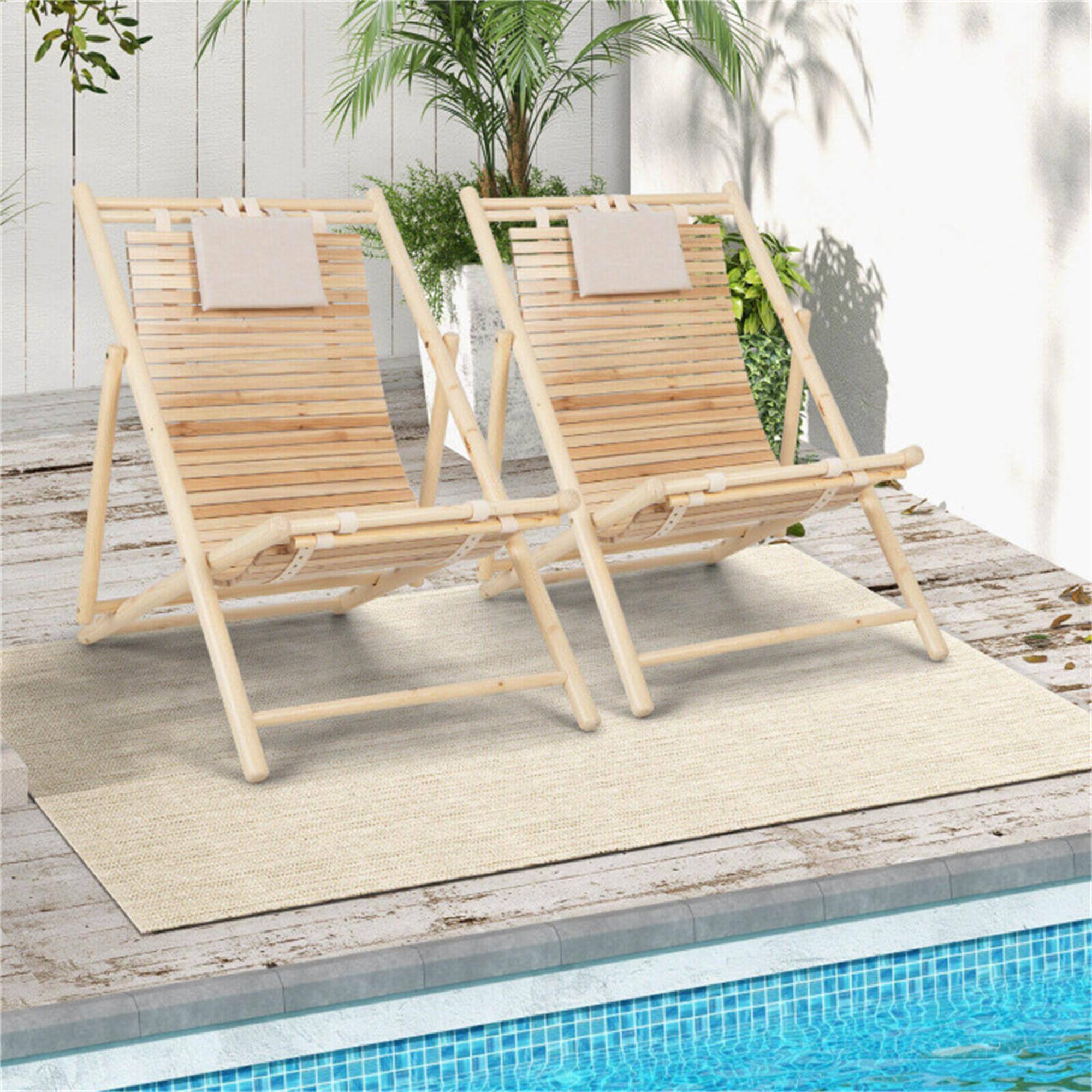 Alt View 2. Boyel Living - Natural Outdoor Sling Lounge Chair 37.0-in W x 41.0-in L x 30.0-in H 14.3-lb Net Weight - Natural.