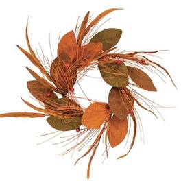 BreeBe - *Fall Magnolia Pine & Podka Wreath 17" - Red, Orange