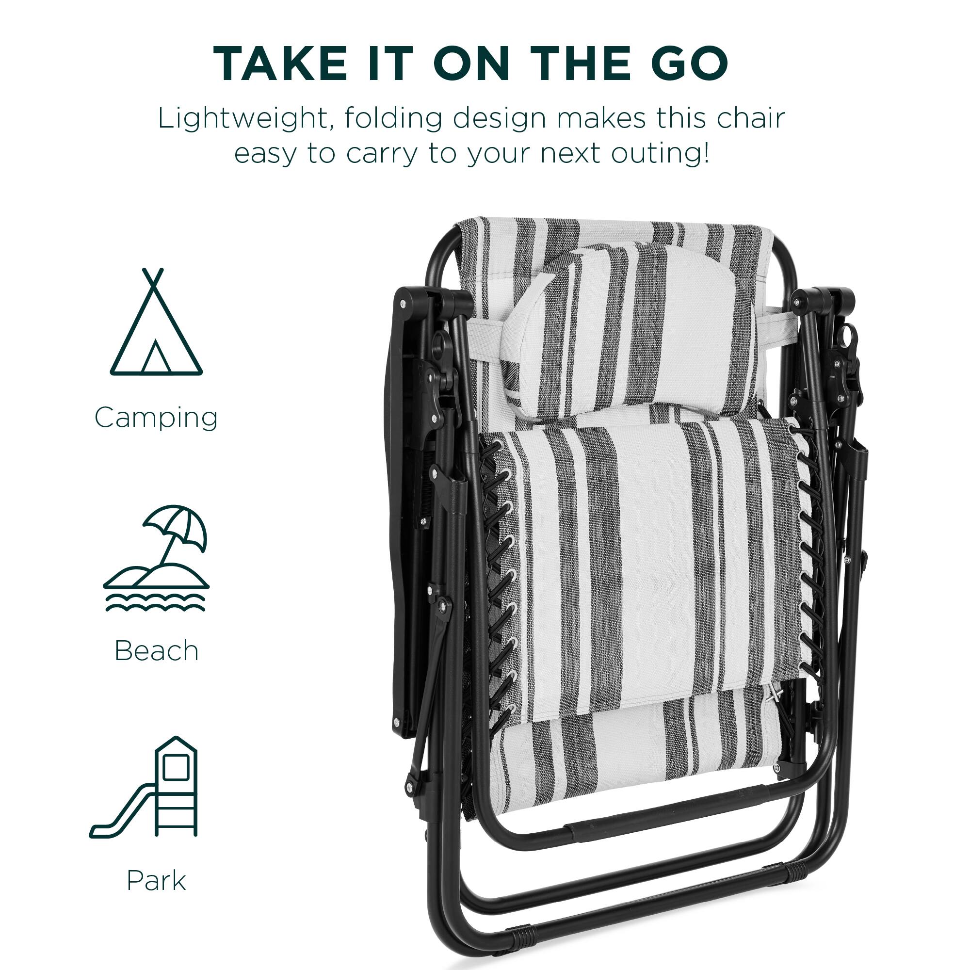 TAKE IT ON THE GO

Lightweight, folding design makes this chair easy to carry to your next outing!

Camping  
Beach  
Park