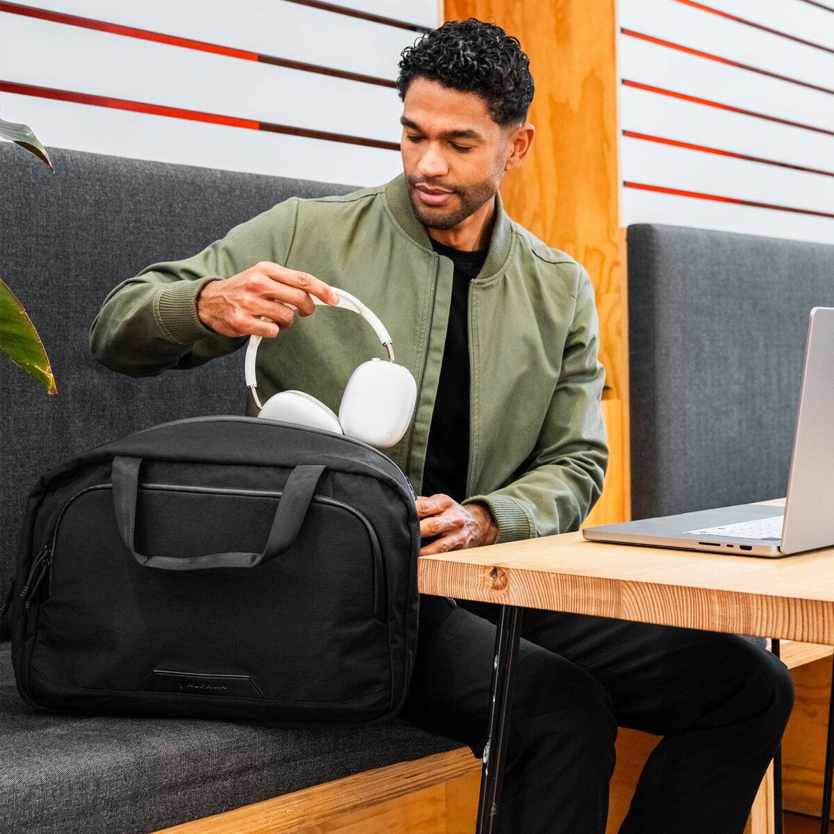 Alt View 9. ALPAKA - Bravo Brief 16 Inch Laptop Briefcase,Messenger Bag for Men and Women, Business Shoulder Bag for Work Travel - Black Axoflux 400D Ripstop Nylon.