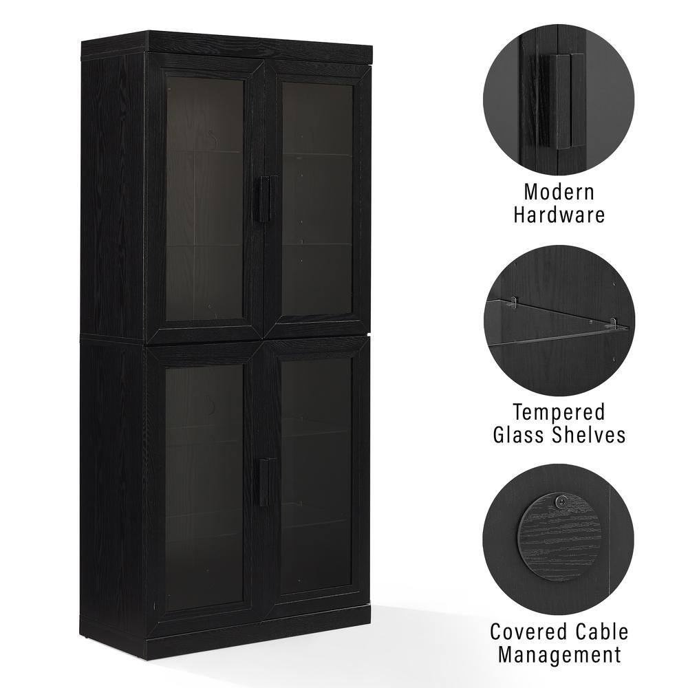Modern Hardware Tempered Glass Shelves Covered Cable Management