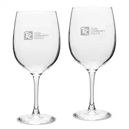 Jardine - Tulsa Community College 19oz. 2-Piece Traditional Robusto Red Wine Table Glass Set - Multicolor