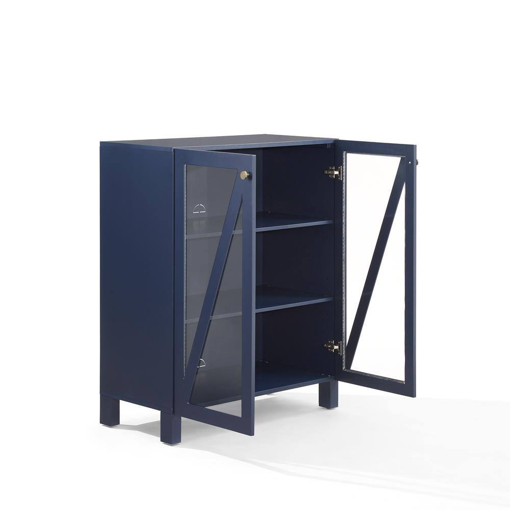 Left. Crosley Furniture - Cassai Stackable Kitchen Storage Pantry - Navy.