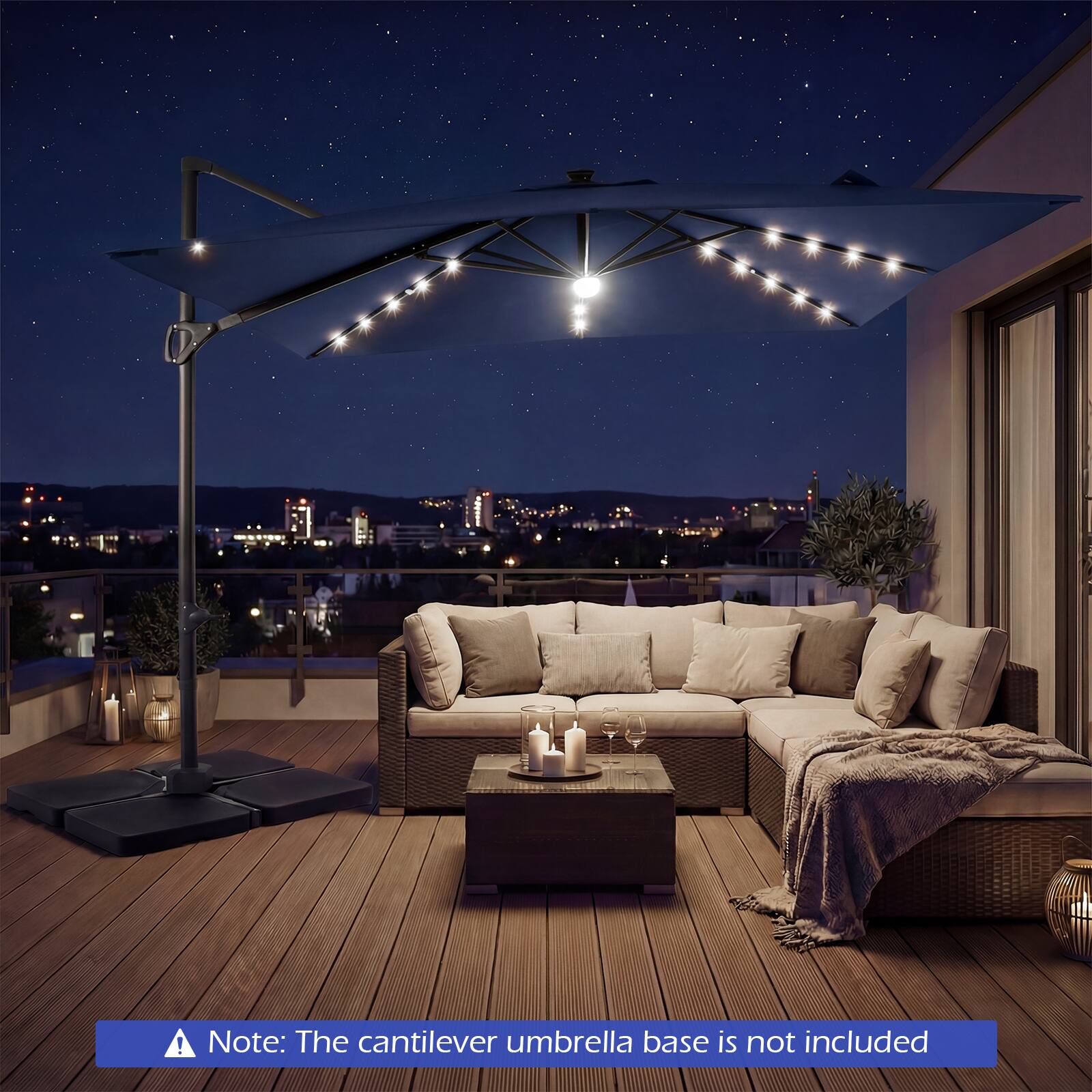Note: The cantilever umbrella base is not included