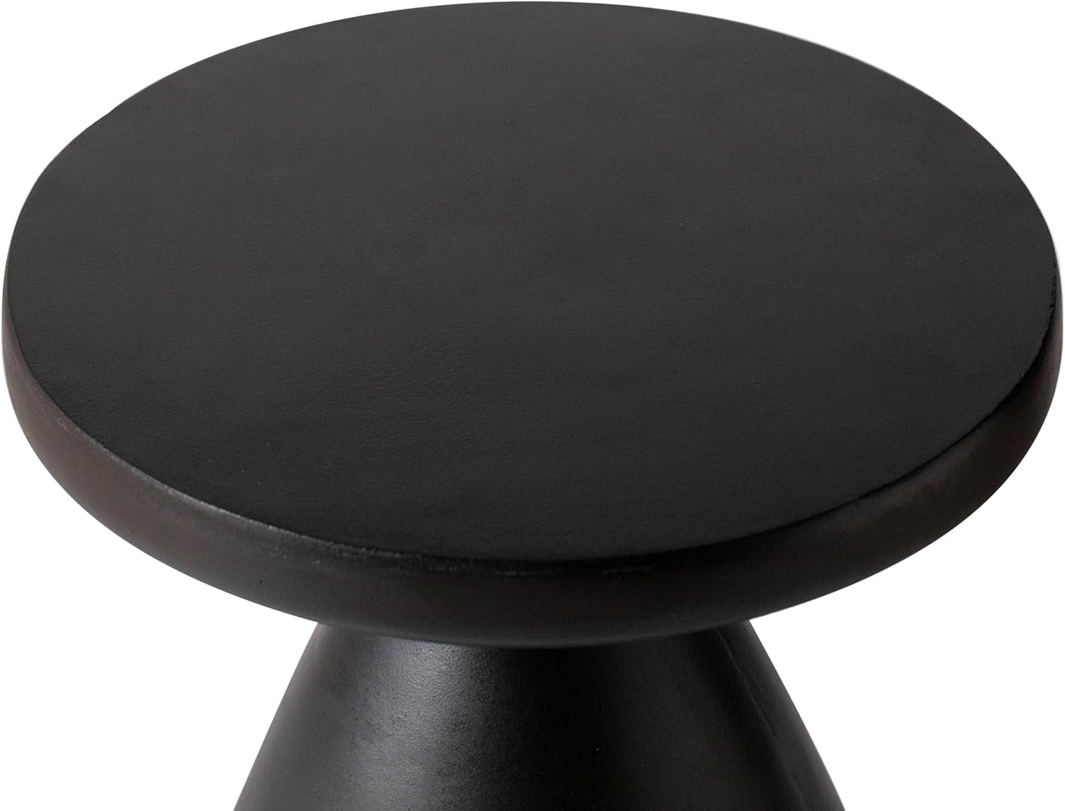 Alt View 2. LeisureMod - Dune 17" Round Fiberstone Side Table - Modern Indoor/Outdoor Weather Resistant Accent Table, No Assembly - Black.