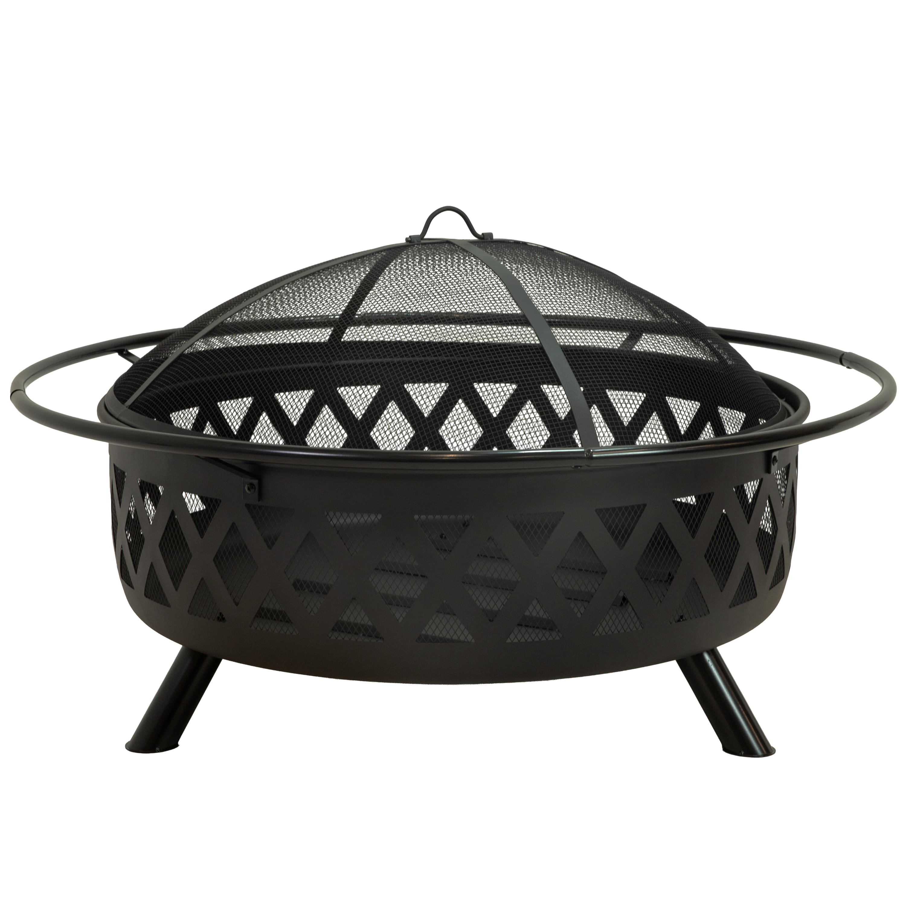 Sunnydaze - 42 in Crossweave Steel Fire Pit with Screen, Poker, and Cover - Black price history on PriceWatchPro