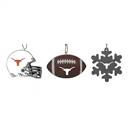 The Memory Company - Texas Longhorns Three-Pack Helmet, Football & Snowflake Ornament Set - Burnt Orange
