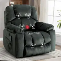 Bestier - Oversize Power Lift Recliner Chair with Massage and Heating - Large Massage Recliner Chair - Gray - Front_Zoom