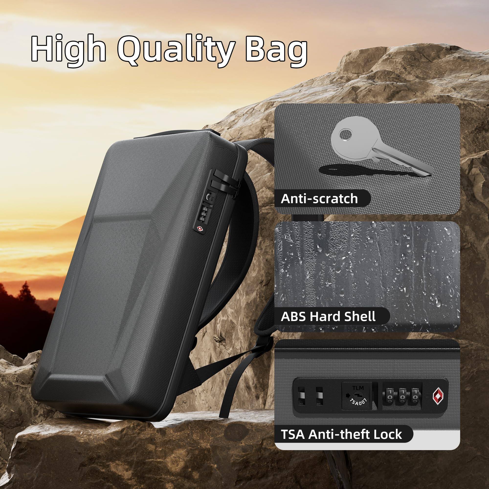 Alt View 1. Cozy Serene - Starlink Mini Case Hard Shell Backpack For Dish And Accessories Waterproof Bag With Tsa Combination Lock Charging Port - Default.