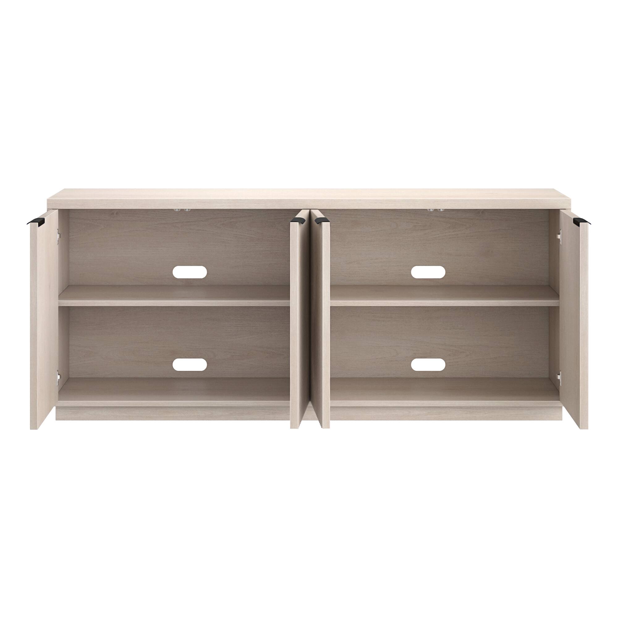 Alt View 3. Hudson&Canal - Mansfield 68" Wide Rectangular Fluted Buffet Table - White.