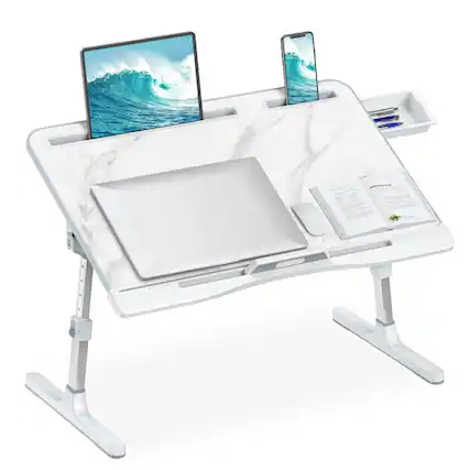 Front. PARKER SLATER - Laptop Bed Desk Adjustable Lap With Drawer X large Foldable Table Tray For Couch Floor Writing Working.